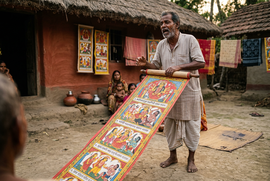 The last Patuas of Bengal: scroll singers in a scrolling age