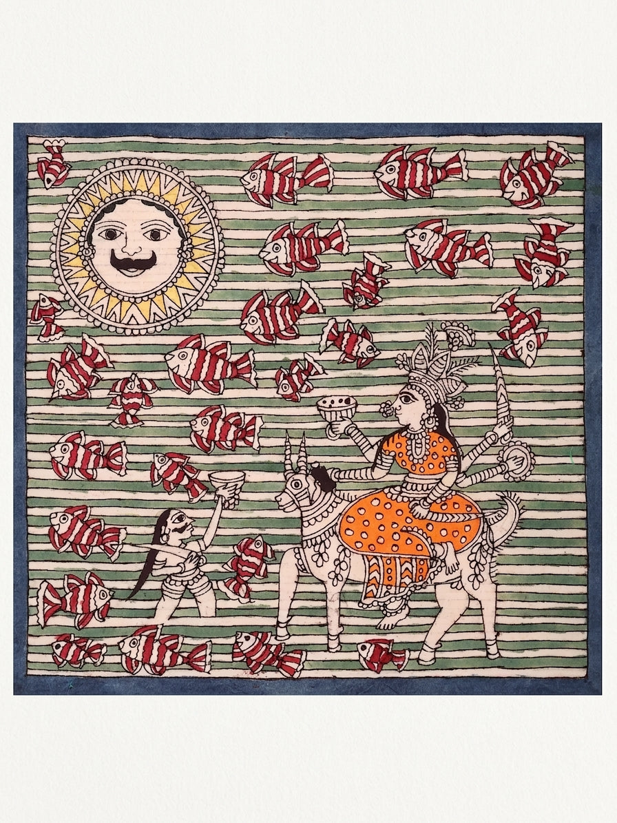 Worship of Devi Maa - Mata Ni Pachedi Painting on Madarpat Cotton