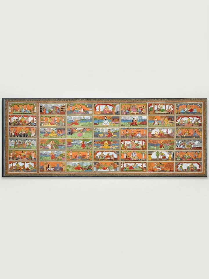 Complete Ragas and Raginis Pattachitra Painting on Canvas · view 1