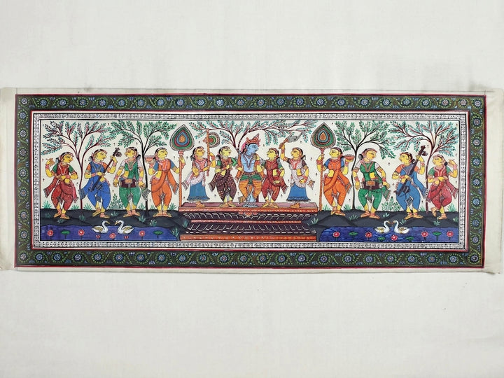 Radha-Krishna Pattachitra Painting on Cloth by Rabi Behera · view 1