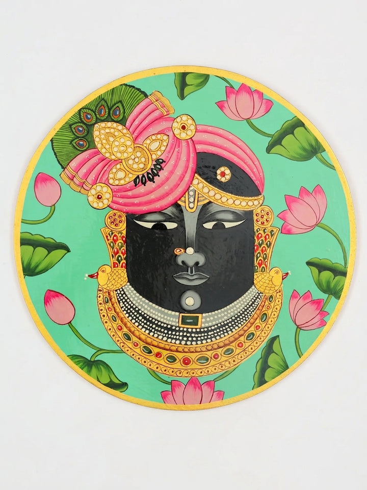 Shrinathji Face on MDF Wood Pichwai Painting on Wood · view 1
