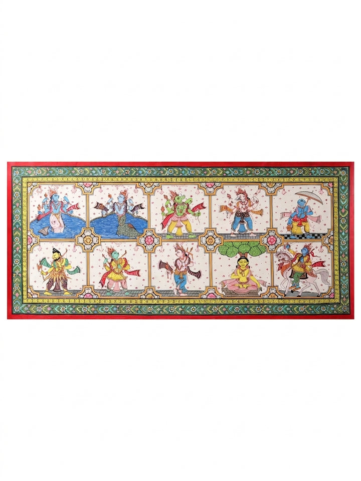 Dashavatara of Lord Vishnu Painting on Canvas · view 1
