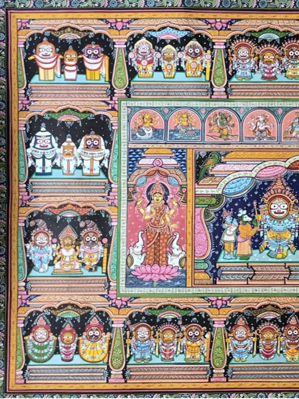 Colorful Painting Of Jagannath | Patachitra Art | Watercolor On Handmade Canvas | By Suryakanta Das