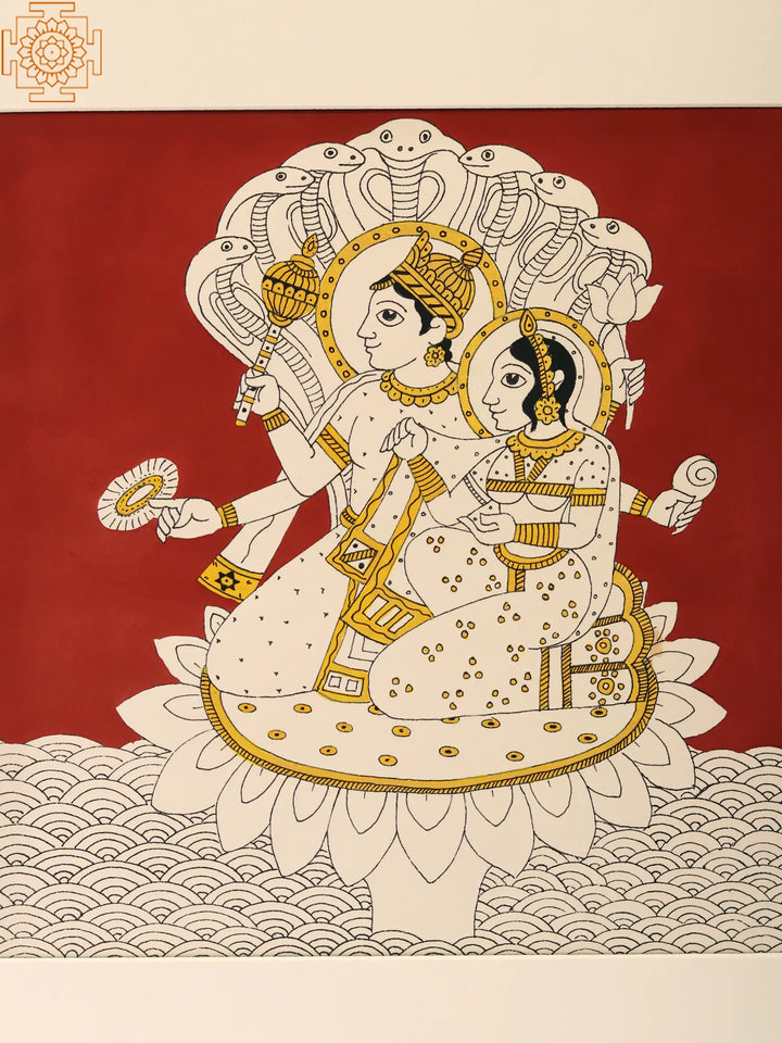 Lord Vishnu with Devi Lakshmi Painting on Paper · view 2