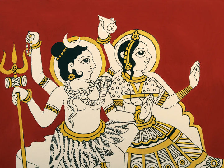 Lord Shiva with Devi Parvati Painting on Paper · view 4
