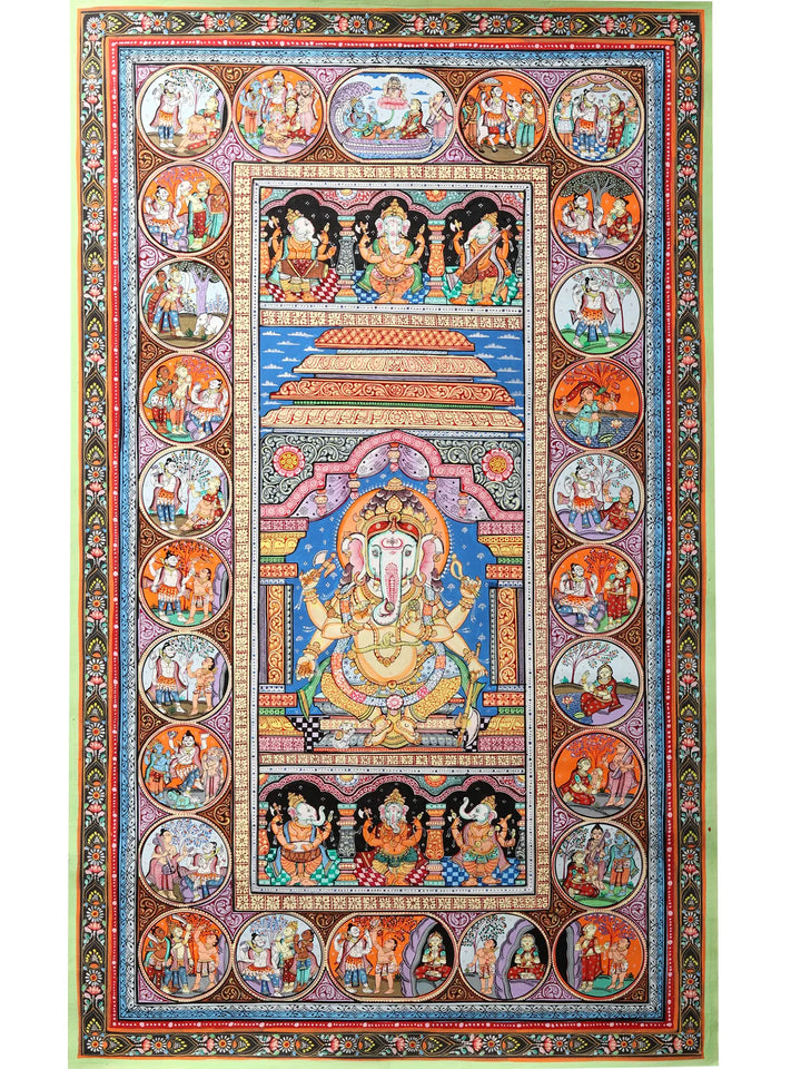 Life Story of Lord Ganesha Painting on Canvas · view 1