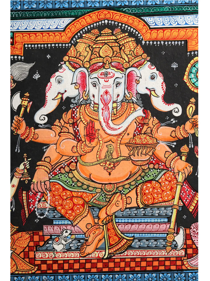 Lord Ganesha's Life Story Painting on Canvas · view 3