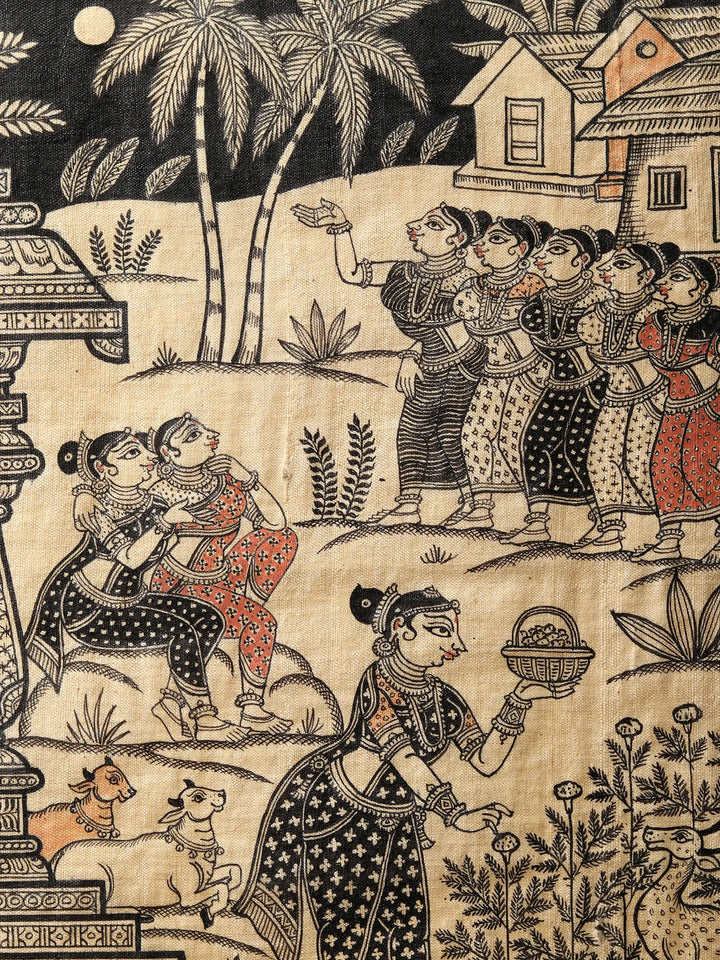 Krishna Six Seasons - Vasanta, Grishma, Varsha, Sharad, Hemanta, Shishira Painting on Tussar Silk · view 4
