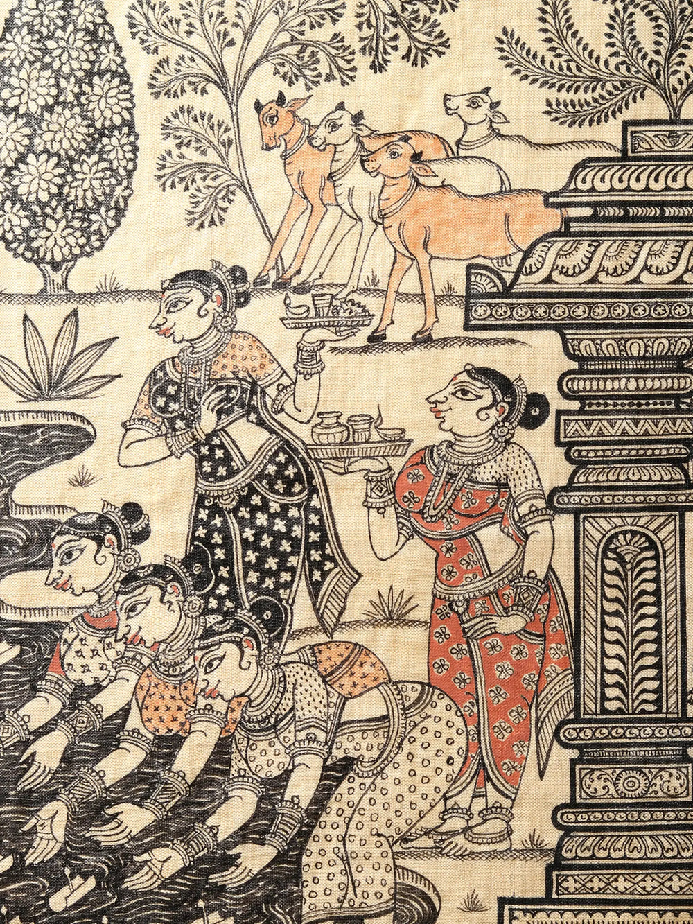 Krishna Painting of Six Seasons - Vasanta, Grishma, Varsha, Sharad, Hemanta, Shishira | Superfine Patachitra Painting