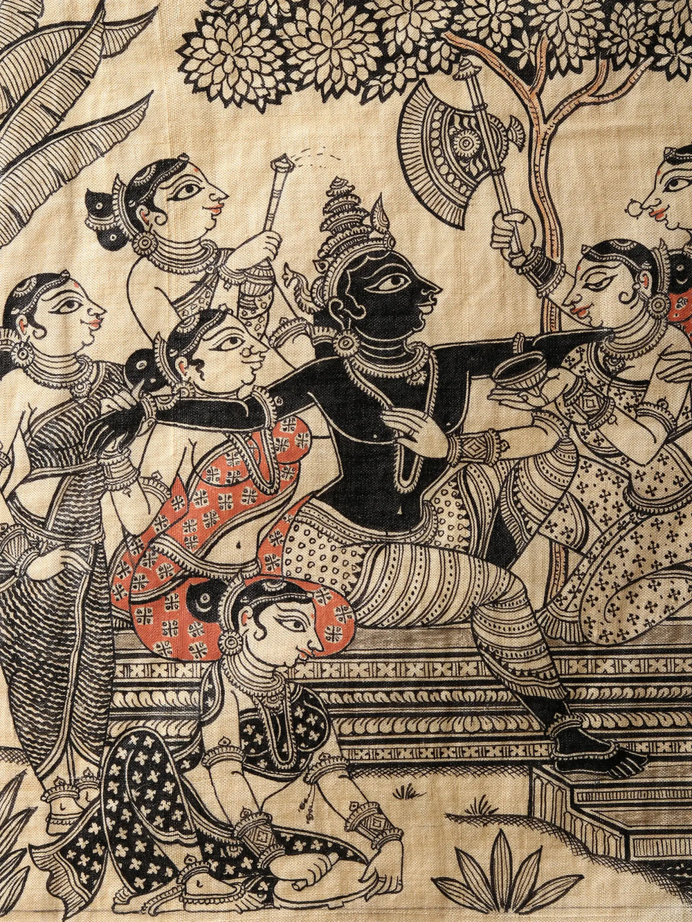 Krishna Painting of Six Seasons - Vasanta, Grishma, Varsha, Sharad, Hemanta, Shishira | Superfine Patachitra Painting