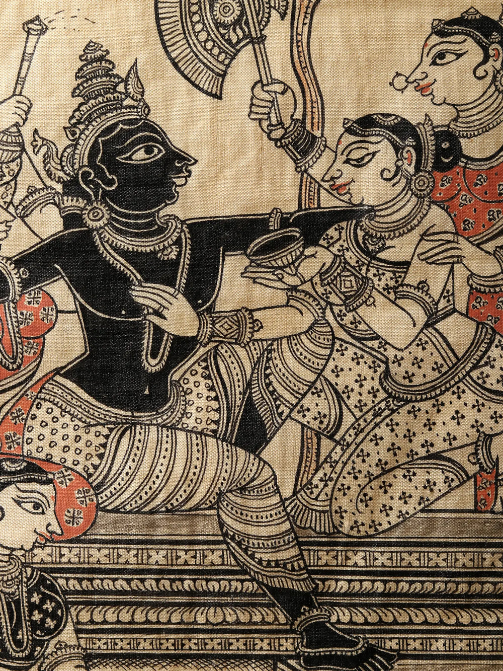 Krishna Painting of Six Seasons - Vasanta, Grishma, Varsha, Sharad, Hemanta, Shishira | Superfine Patachitra Painting
