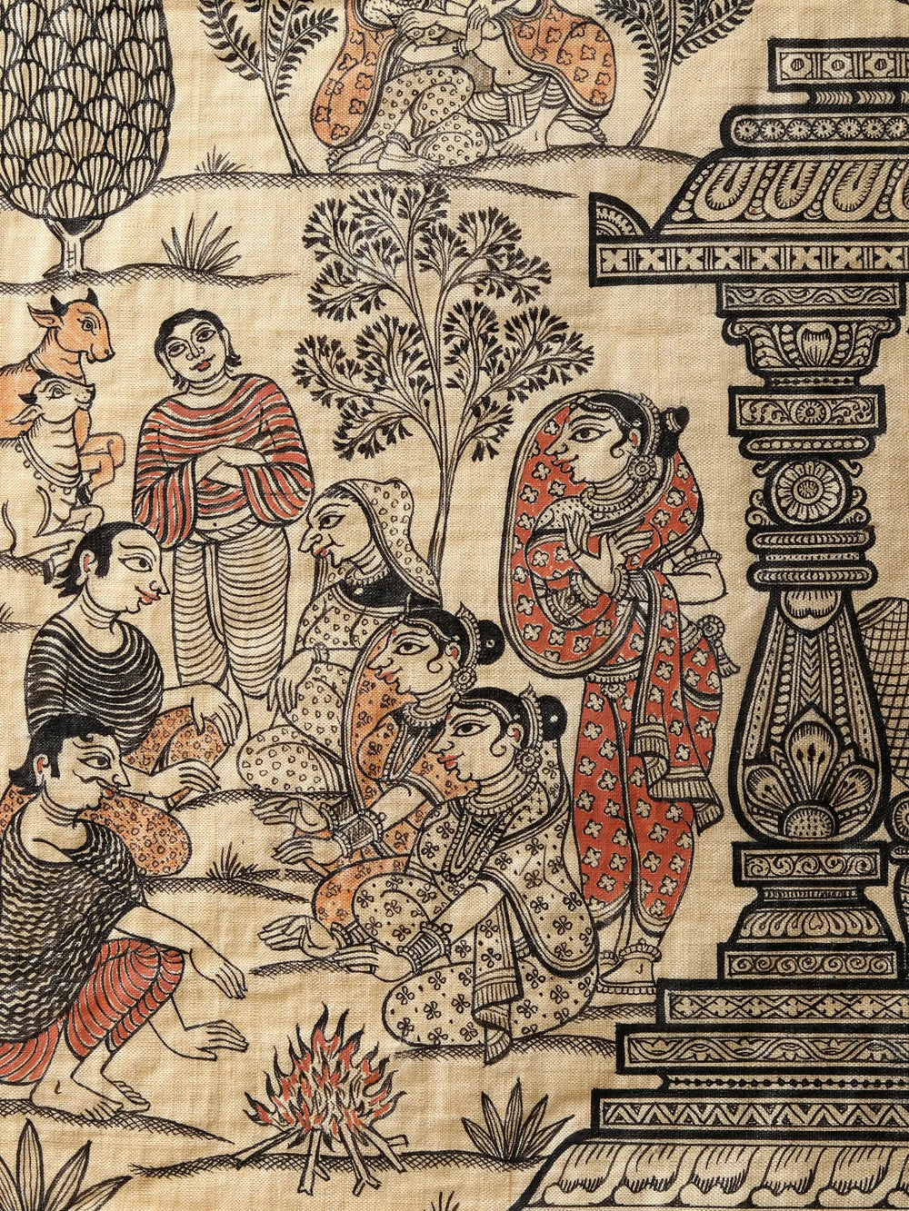 Krishna Painting of Six Seasons - Vasanta, Grishma, Varsha, Sharad, Hemanta, Shishira | Superfine Patachitra Painting
