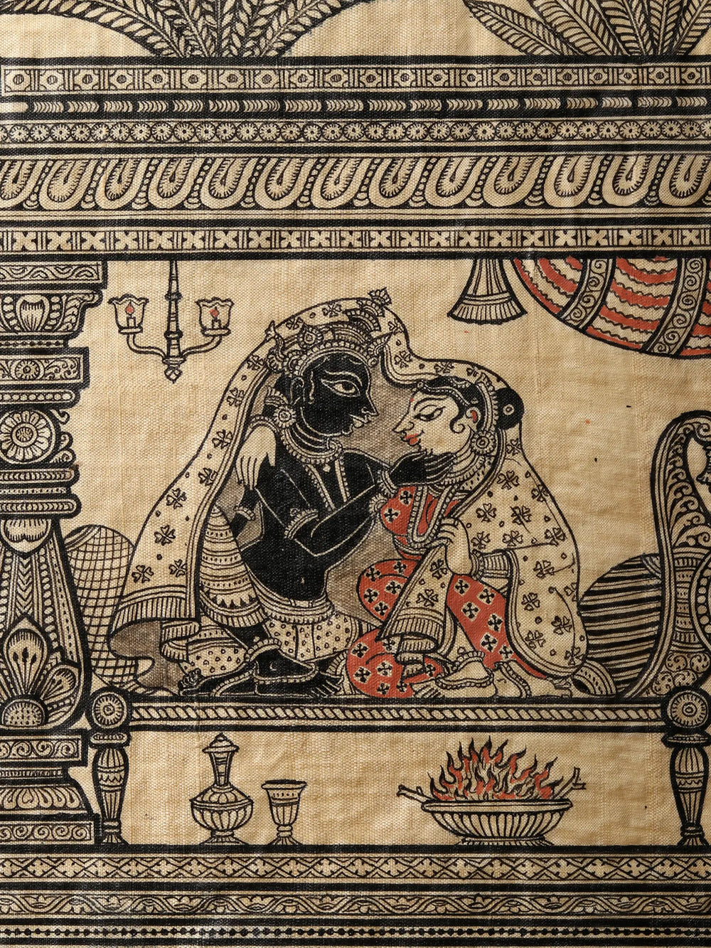 Krishna Painting of Six Seasons - Vasanta, Grishma, Varsha, Sharad, Hemanta, Shishira | Superfine Patachitra Painting