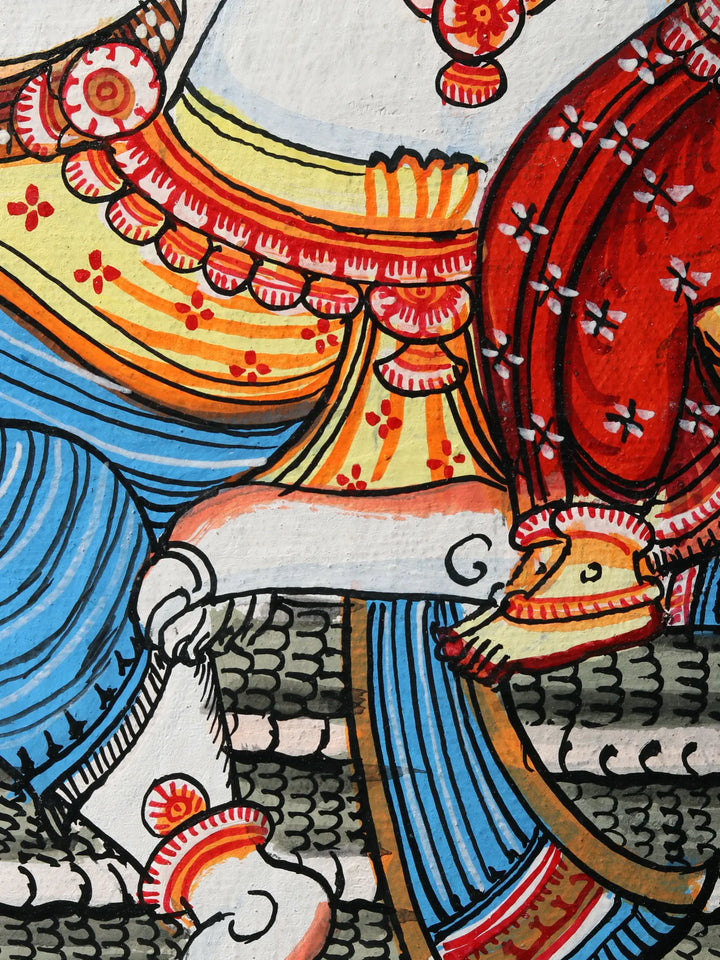 Lord Narasimha with Lakshmi Painting on Canvas · view 4