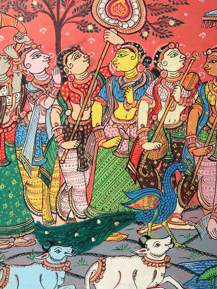 Radha-Krishna and Gopis Painting on Canvas · view 2
