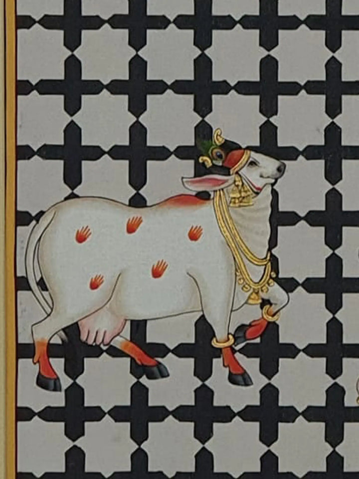 Kamdhenu Cows Painting on Cloth · view 3