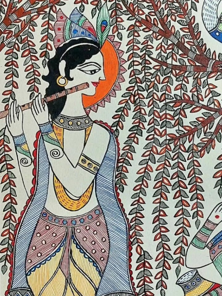 Radha Krishna Painting on Handmade Paper · view 4