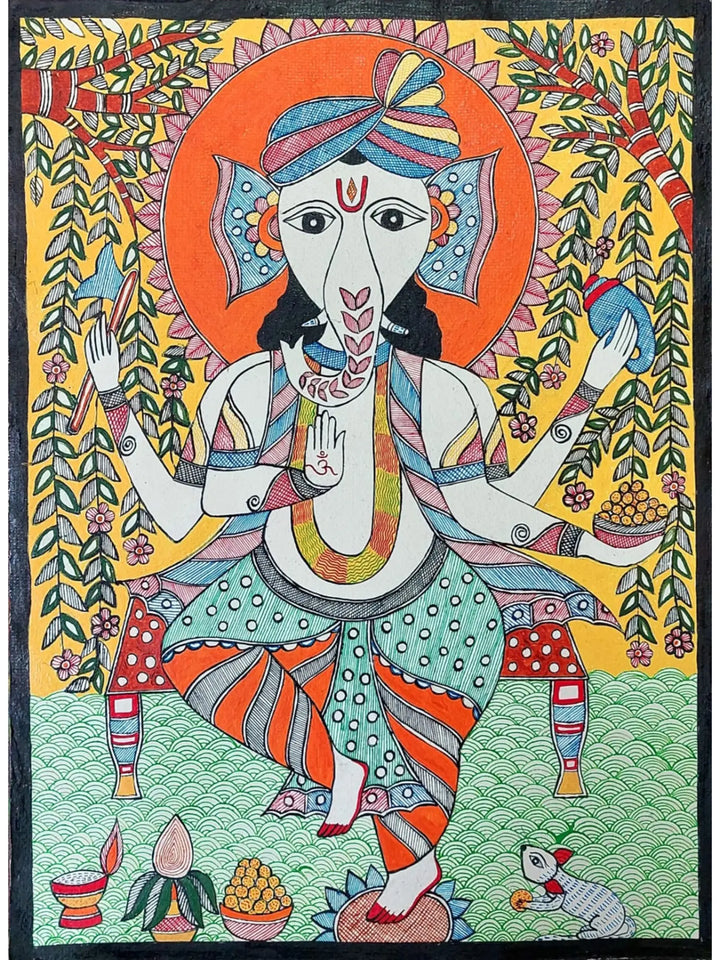 Shree Ganesha Painting on Handmade Paper · view 1