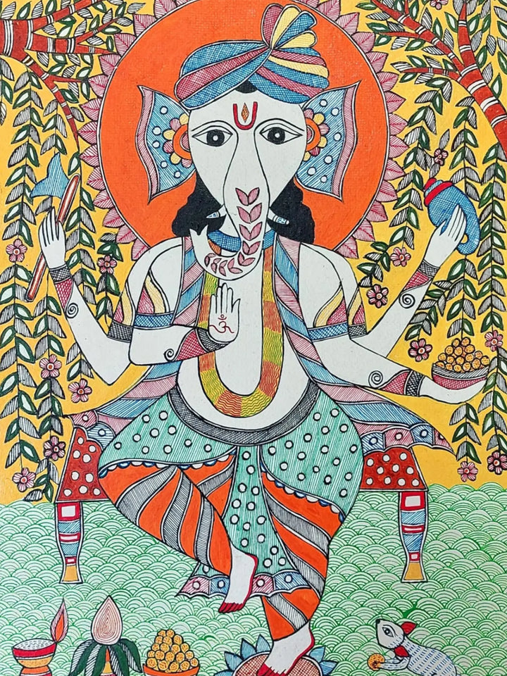 Shree Ganesha Painting on Handmade Paper · view 2