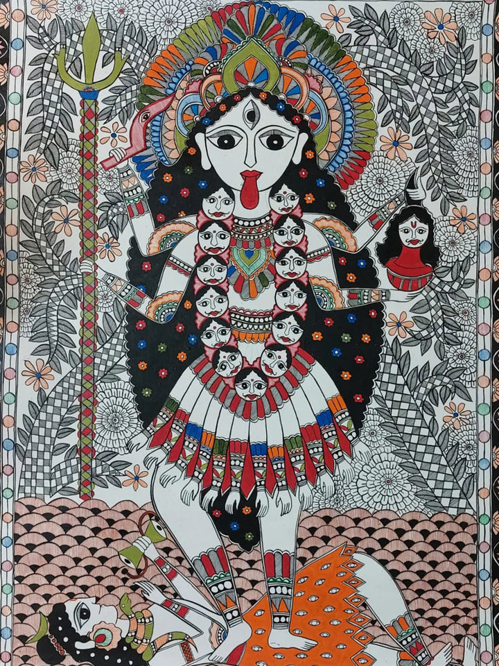 Kali Maa Painting on Handmade Paper · view 2