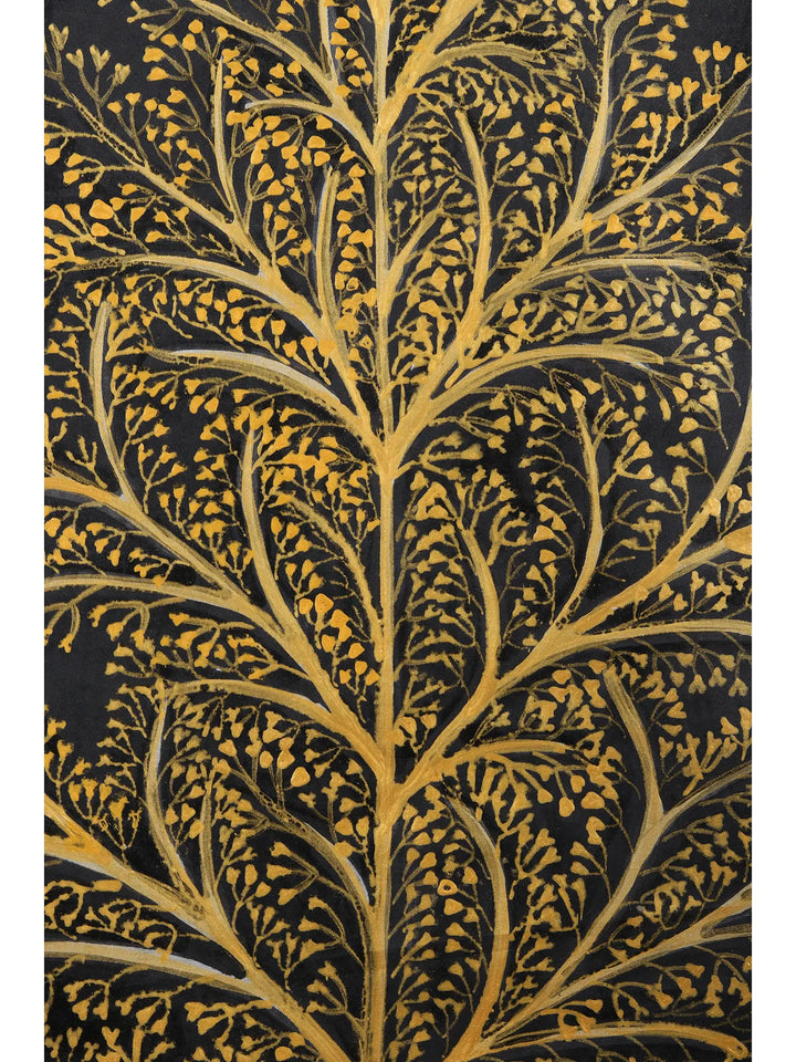 The Blooming Tree - Tree of Life Painting on Tussar Silk · view 2