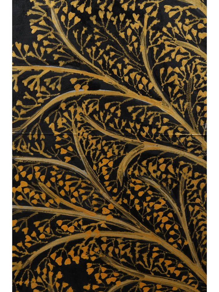 The Blooming Tree - Tree of Life Painting on Tussar Silk · view 4