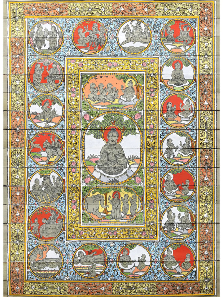 Buddha's Life Story Painting on Palm Leaf · view 1