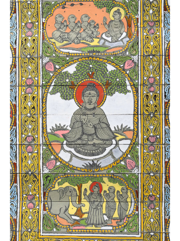 Buddha's Life Story Painting on Palm Leaf · view 2