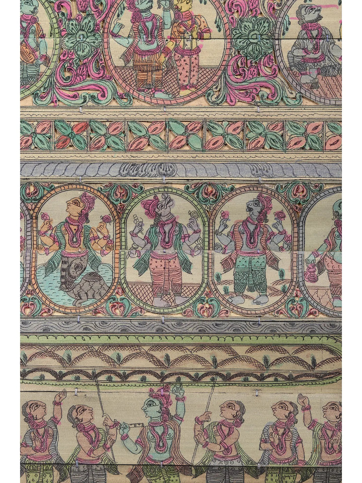 Krishna Life Story Painting on Palm Leaf · view 4