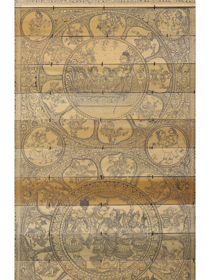 Krishna Story - Raas Leela Painting on Palm Leaf · view 2
