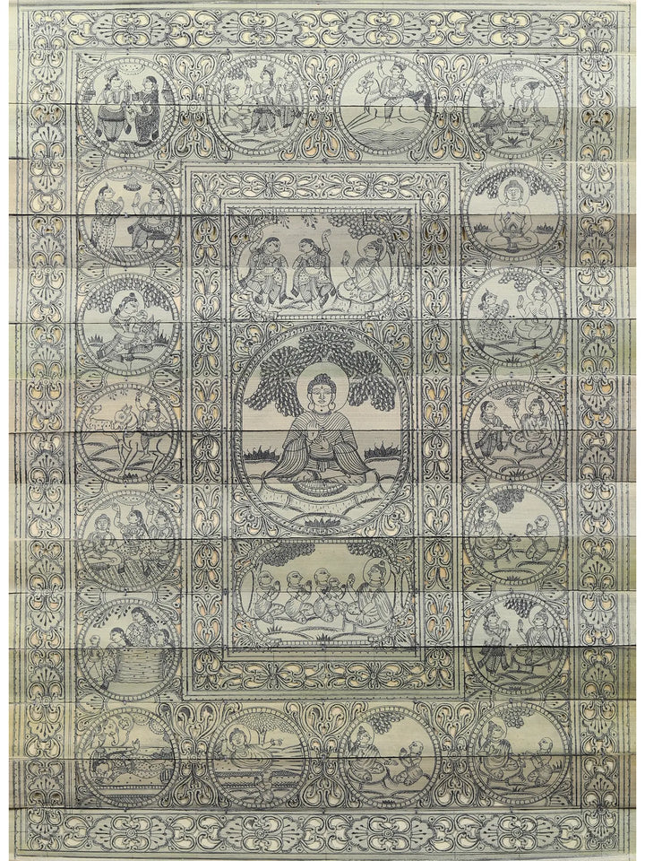 Buddha's Life Story Painting on Palm Leaf · view 1