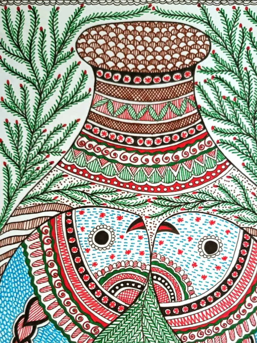 Fishes Madhubani Painting on Paper