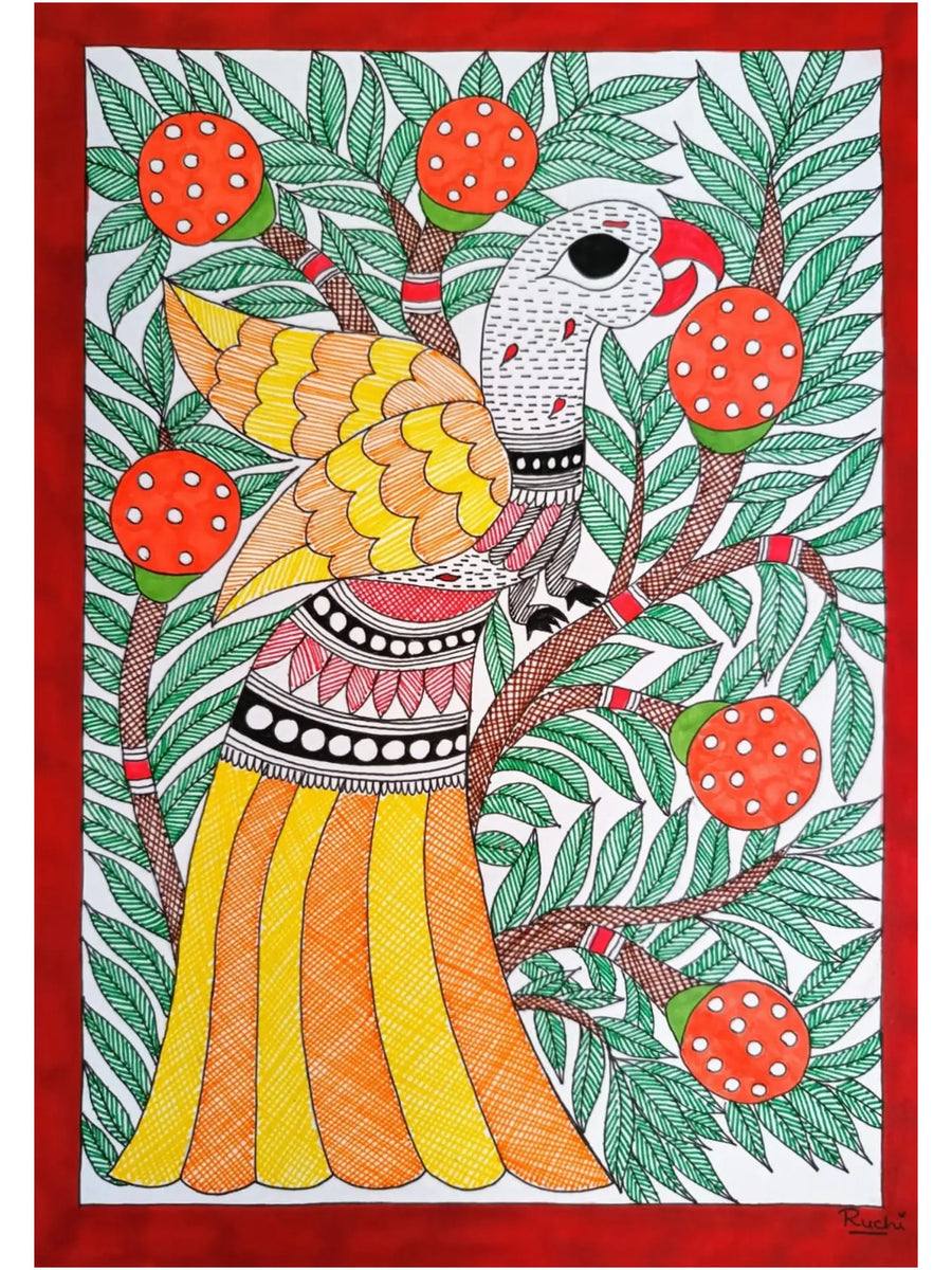 Bird with Outstretched Wings Painting on Paper