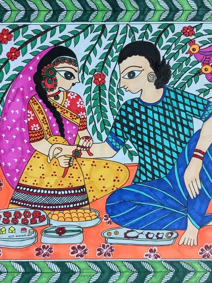 Brother Sister Bond Painting on Paper · view 3