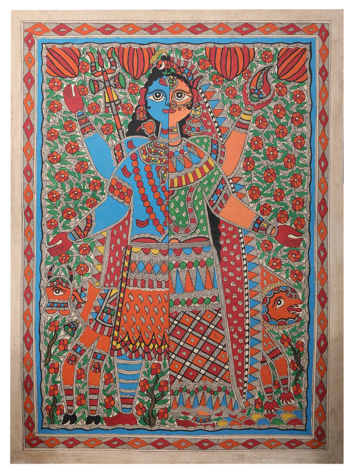 Ardhnareshwar Painting on Handmade Paper · view 1