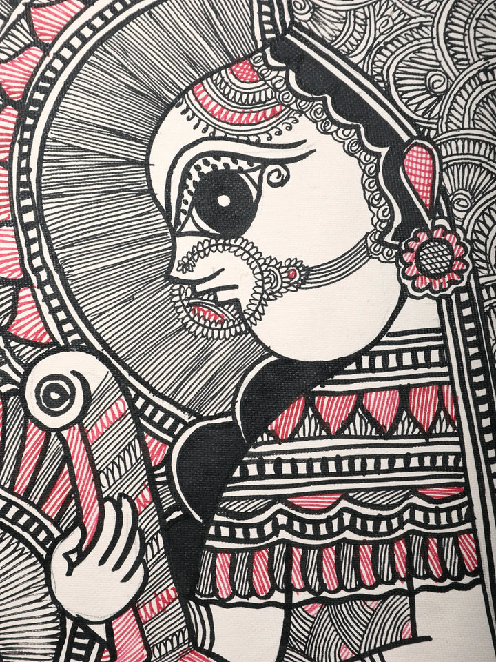 Goddess Saraswati Painting on Handmade Paper · view 3
