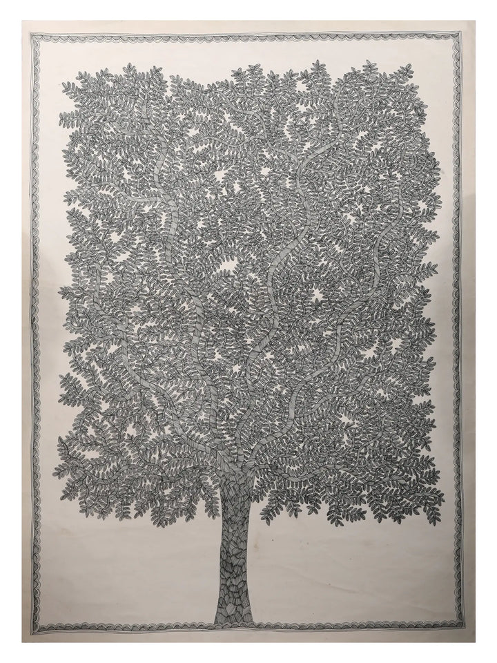 Tree of Life Madhubani Painting on Handmade Paper · view 1