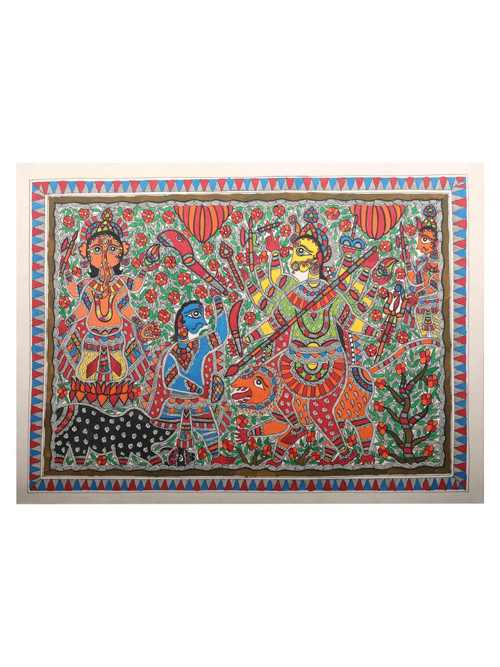 Godddess Durga Painting on Handmade Paper · view 1
