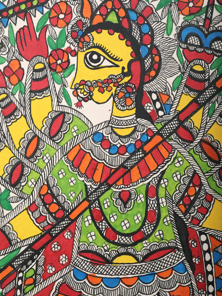 Godddess Durga Painting on Handmade Paper · view 4