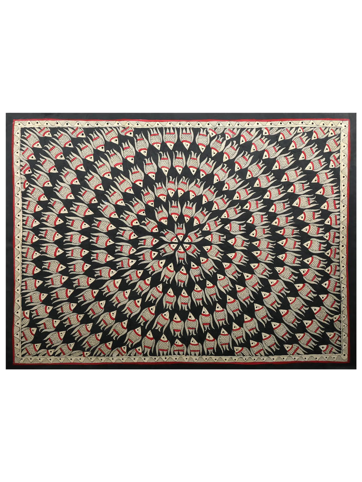 Blackwater Fish Mandala Painting on Handmade Paper · view 1