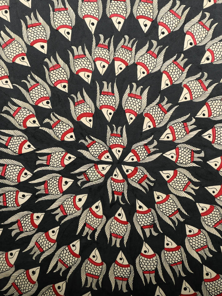 Blackwater Fish Mandala Painting on Handmade Paper · view 2