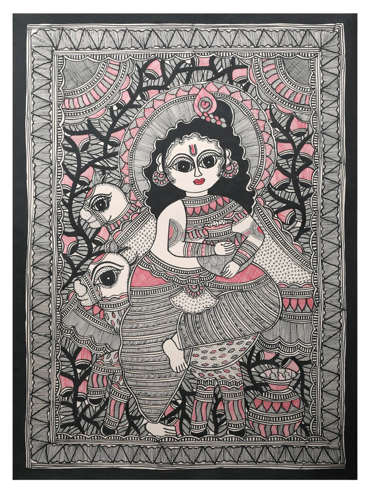 Laddoo Gopal Painting on Handmade Paper · view 1