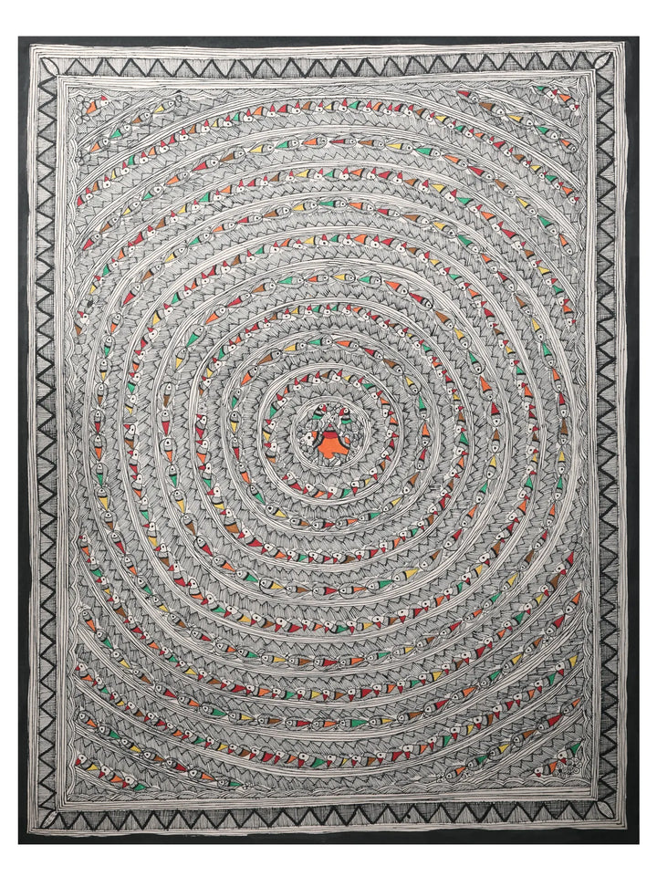 Bird Chakra Mandala Painting on Handmade Paper · view 1