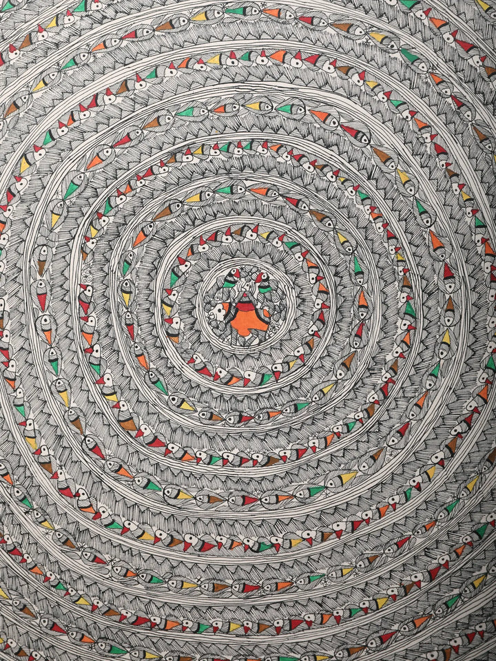 Bird Chakra Mandala Painting on Handmade Paper · view 2