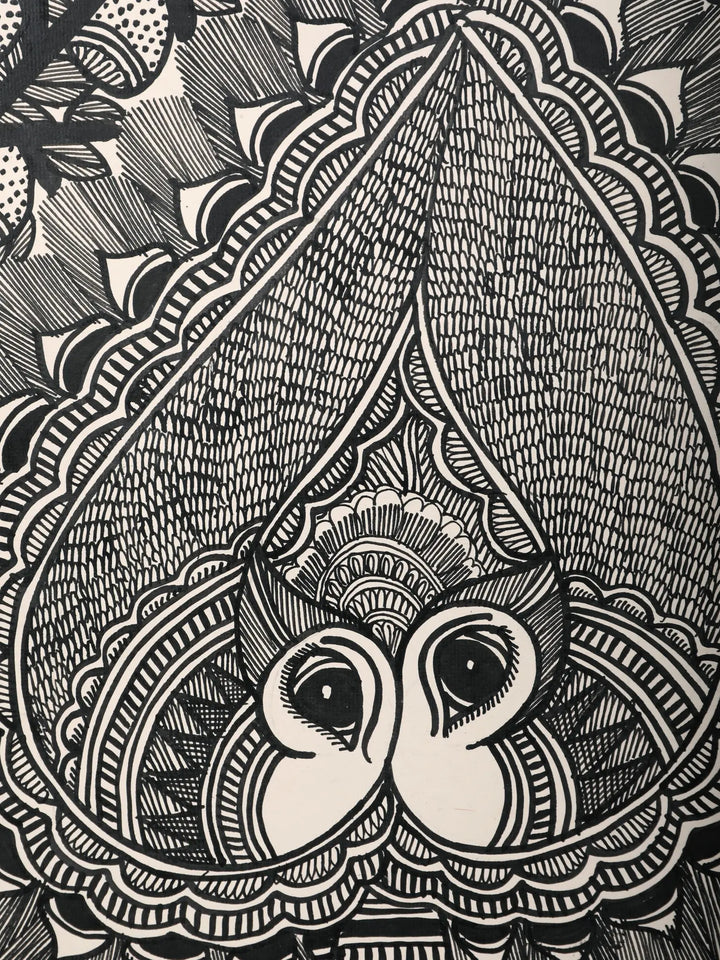 Pair of Peacock and Elephant Painting on Handmade Paper · view 3
