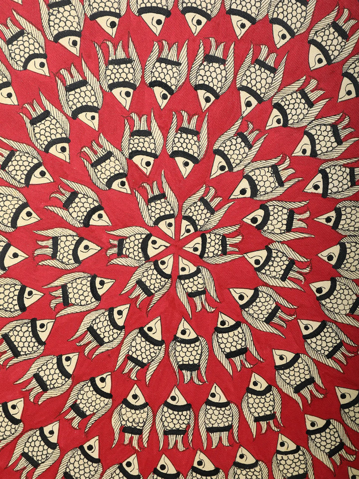 Fish Madhubani Painting on Handmade Paper · view 2