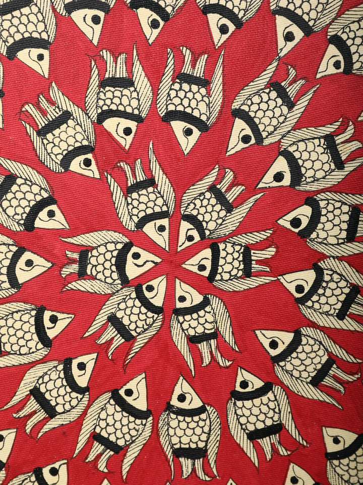Fish Madhubani Painting on Handmade Paper · view 3