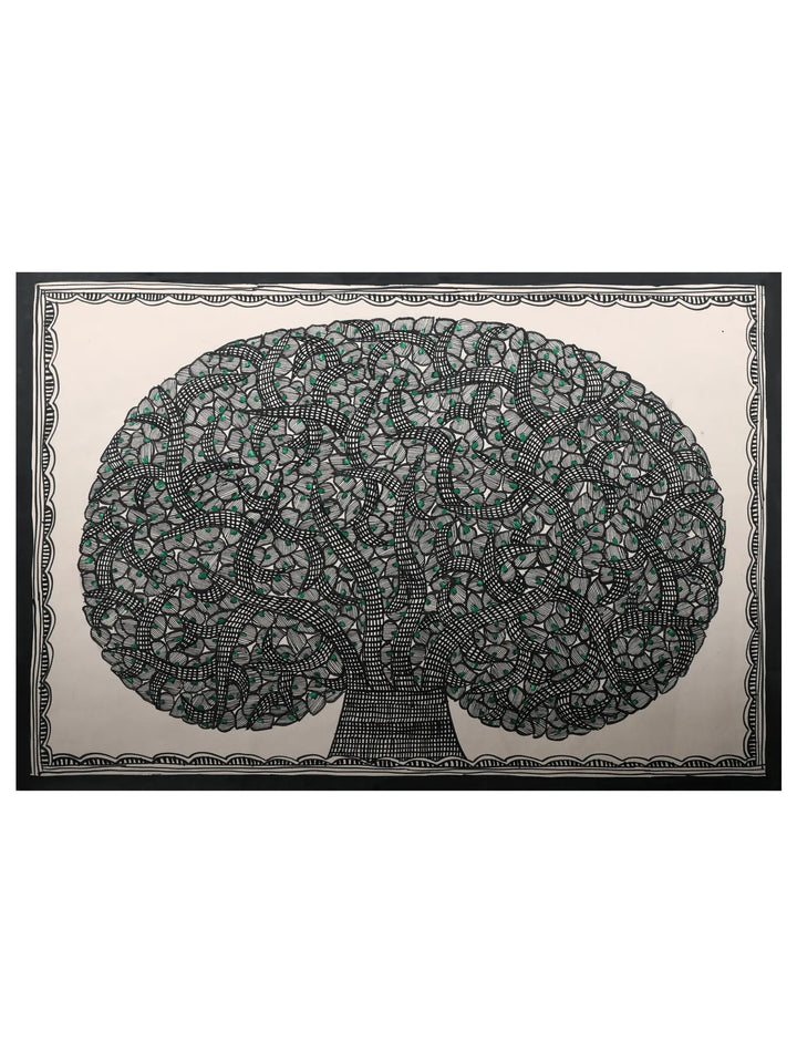 Large Banyan Tree Painting on Handmade Paper · view 1