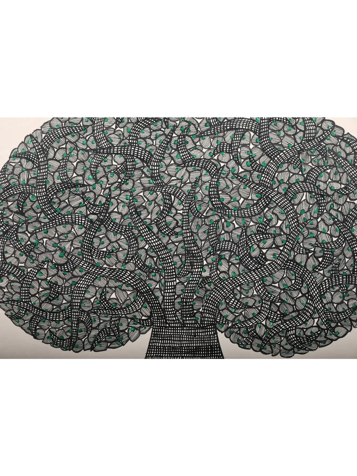 Large Banyan Tree Painting on Handmade Paper · view 2
