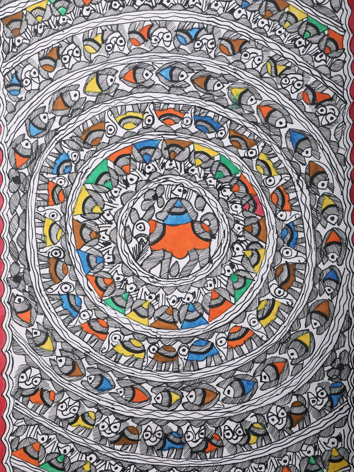 Mandala Madhubani Painting on Handmade Paper · view 2